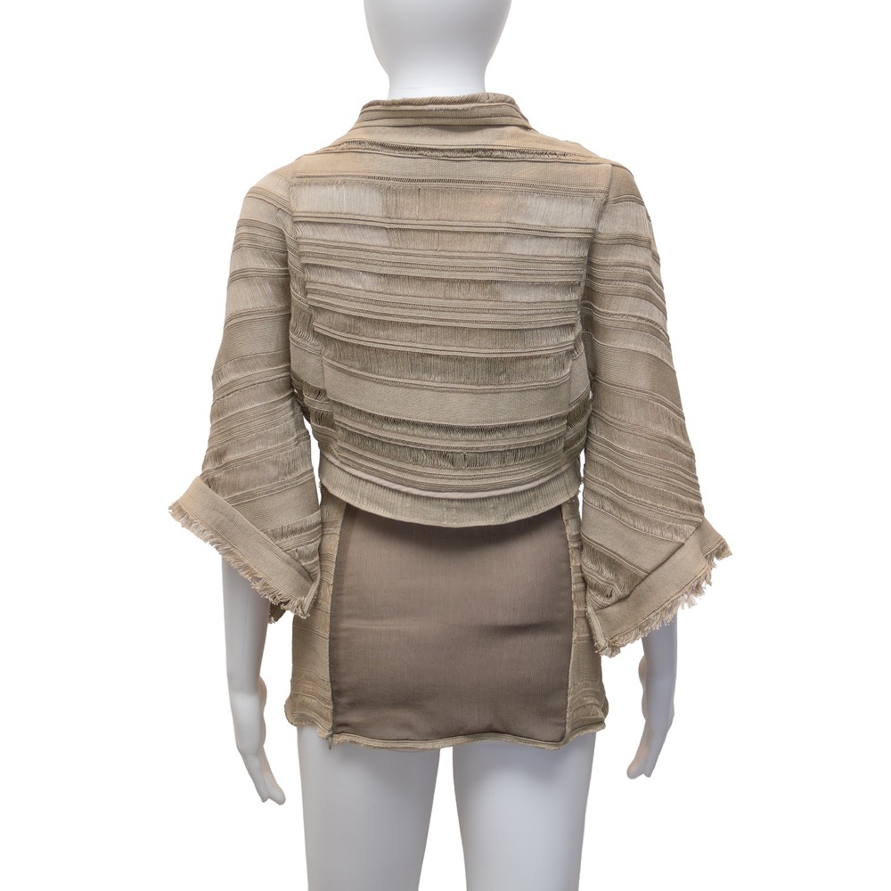 Mirco Giovannini Embellished Linen Tunic & Cropped Jacket Set - Size It 44 View 5